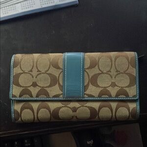Coach Brown and Blue Wallet